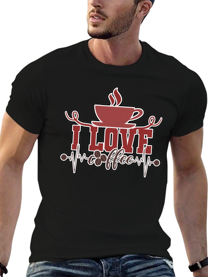 I Love Coffee Graphic Tee - Black
