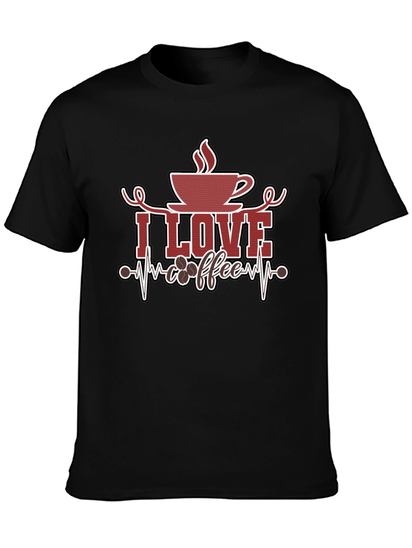 I Love Coffee Graphic Tee - Black