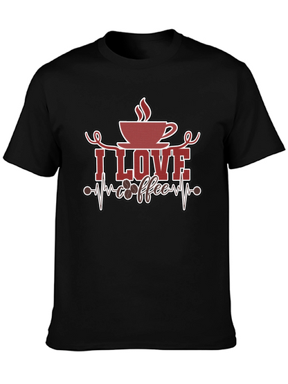 I Love Coffee Graphic Tee - Black