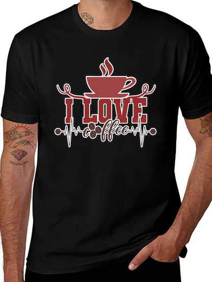I Love Coffee Graphic Tee - Black