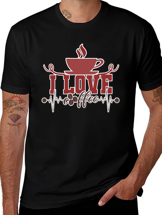 I Love Coffee Graphic Tee - Black