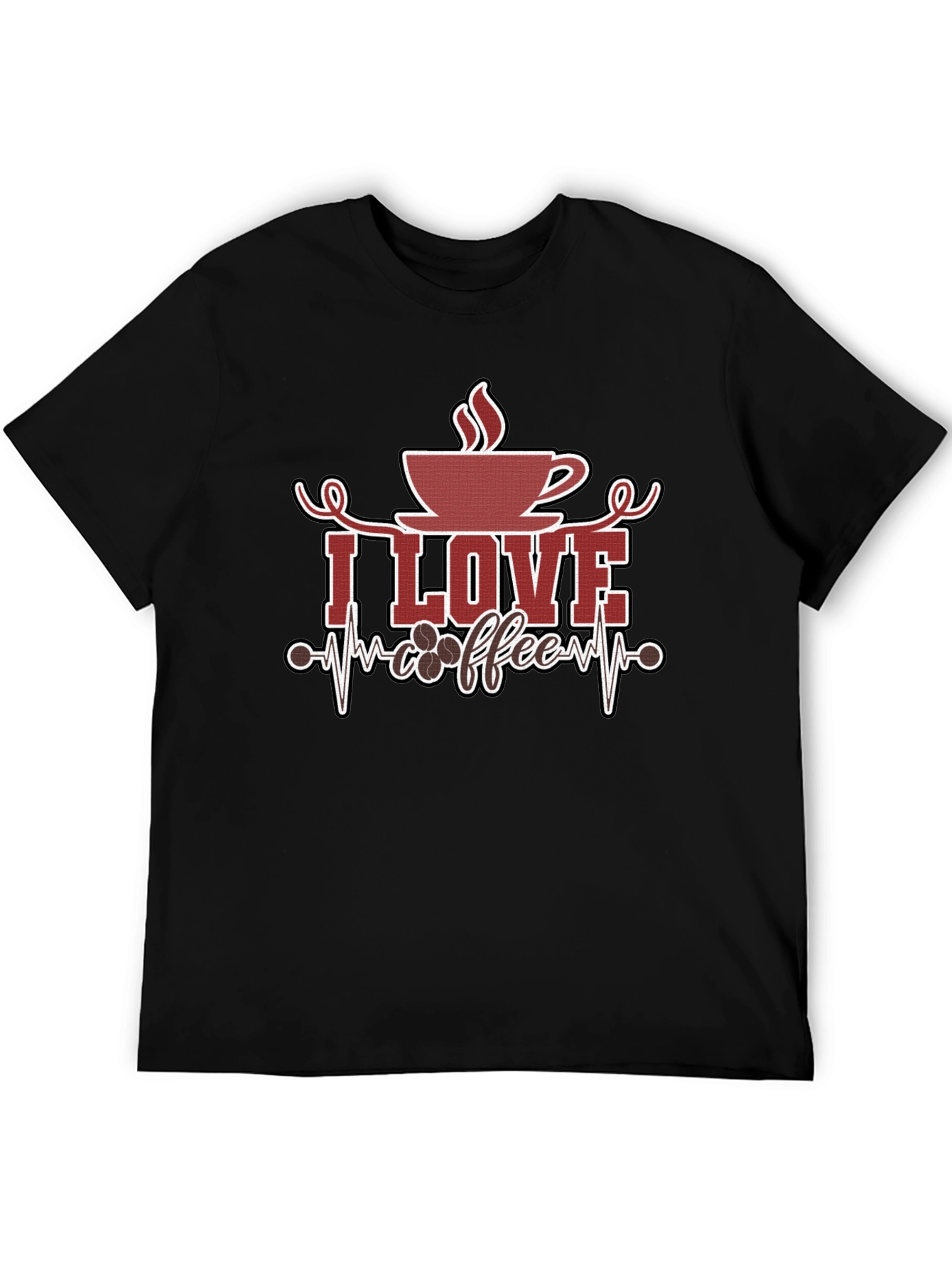 I Love Coffee Graphic Tee - Black