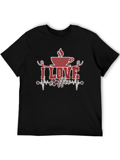 I Love Coffee Graphic Tee - Black