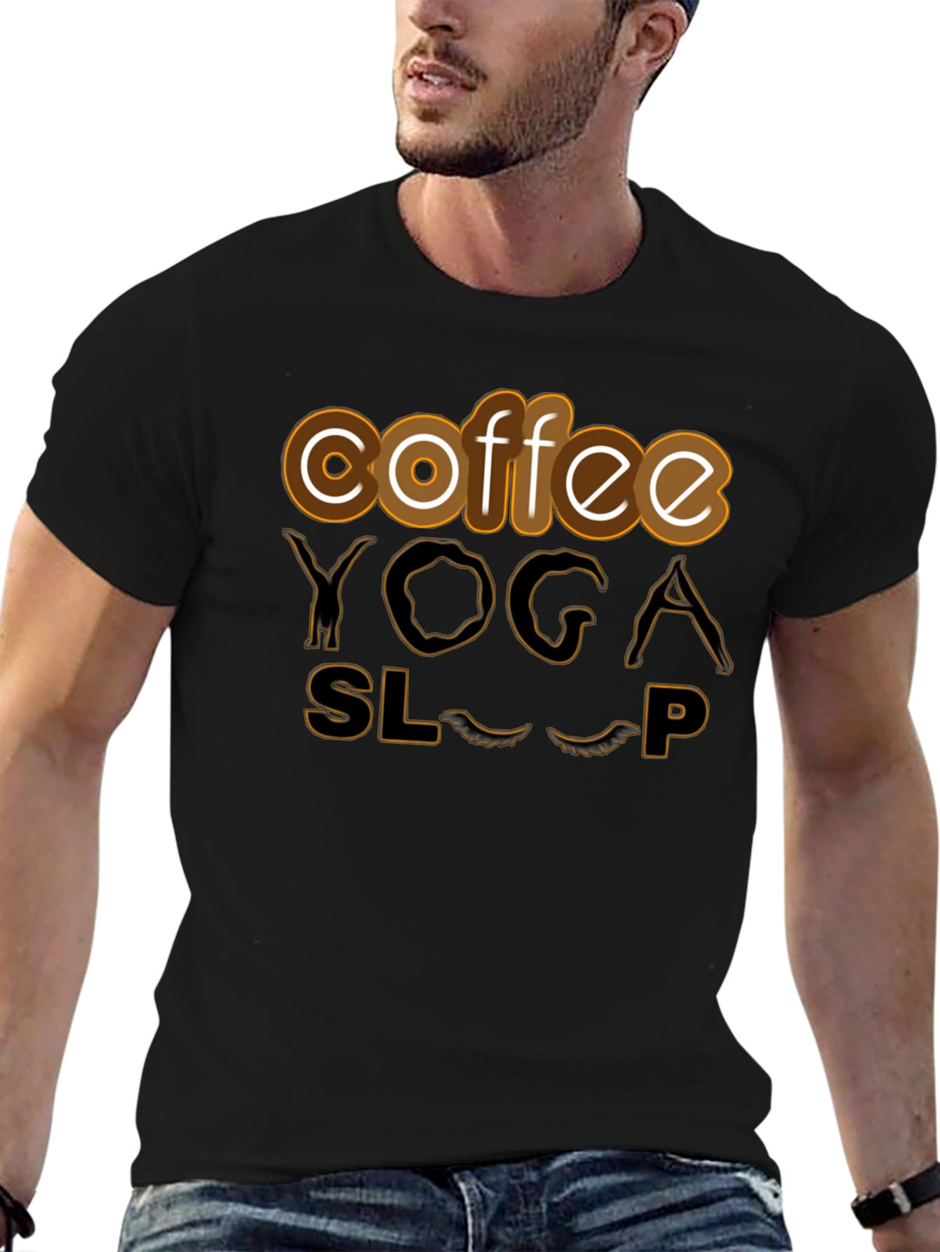 Coffee Yoga Sleep T-Shirt Funny Relaxing Tee
