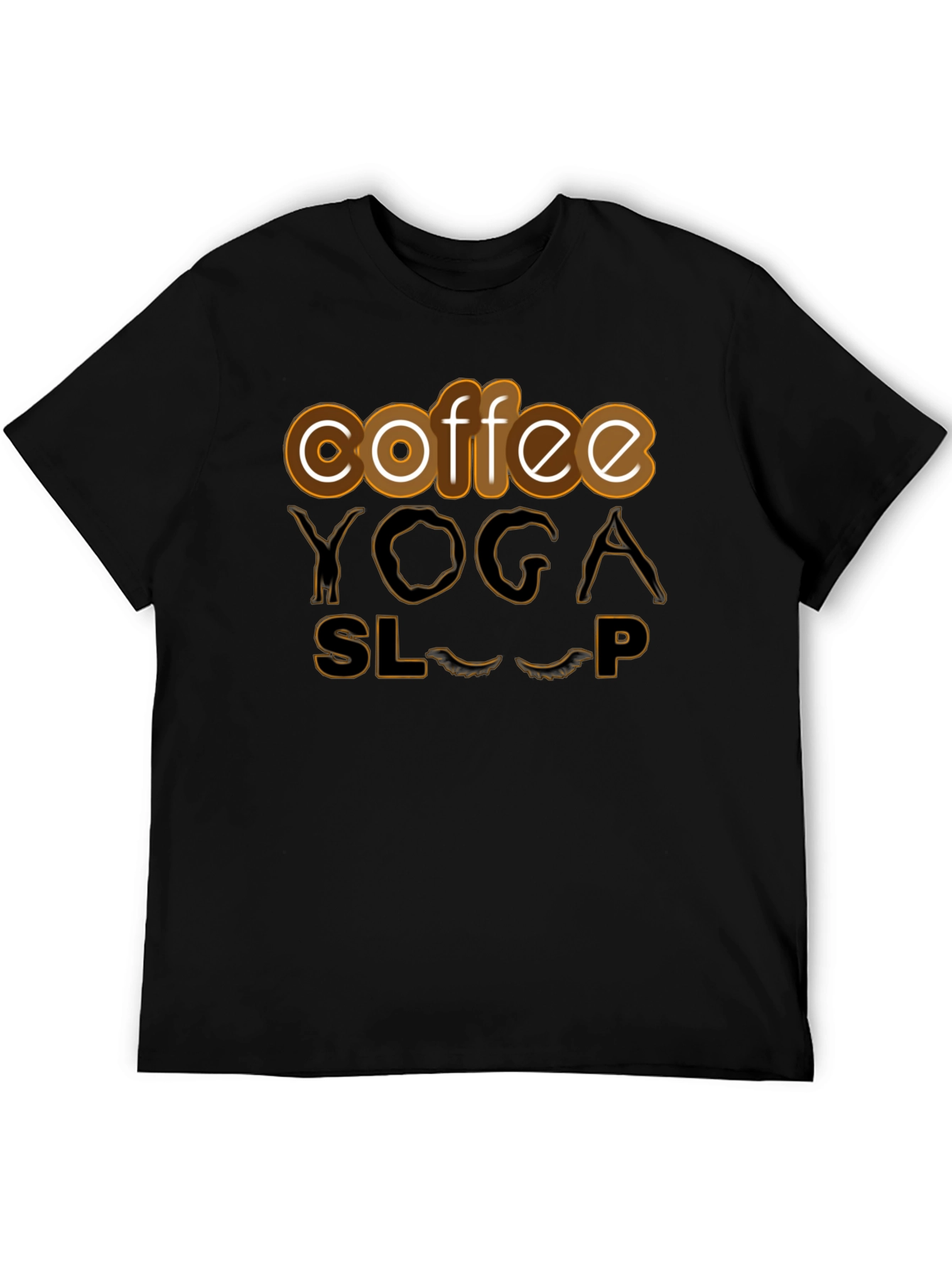 Coffee Yoga Sleep T-Shirt Funny Relaxing Tee