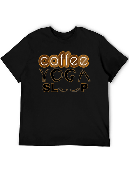 Coffee Yoga Sleep T-Shirt Funny Relaxing Tee