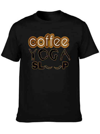 Coffee Yoga Sleep T-Shirt Funny Relaxing Tee