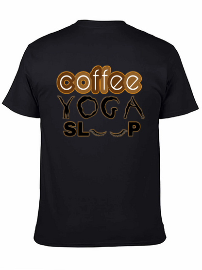 Coffee Yoga Sleep T-Shirt Funny Relaxing Tee