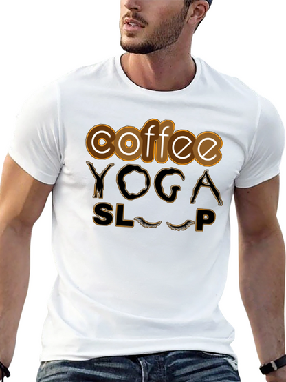 Coffee Yoga Sleep T-Shirt Funny Relaxing Tee