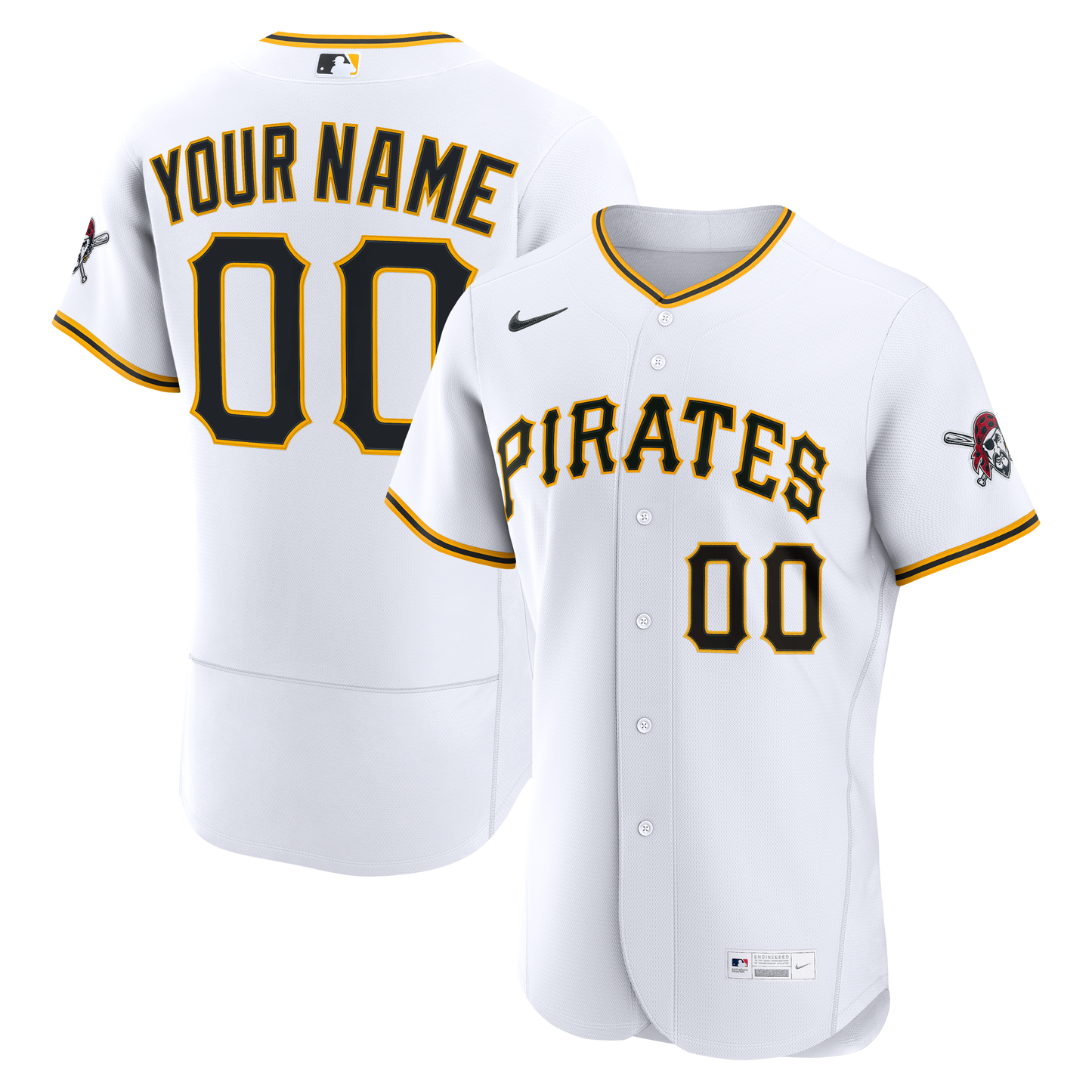 Pittsburgh Pirates Nike Home Authentic Custom Jersey - White