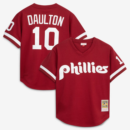 Darren Daulton Philadelphia Phillies Mitchell &amp;amp; Ness Authentic Batting Practice Jersey - Scarlet