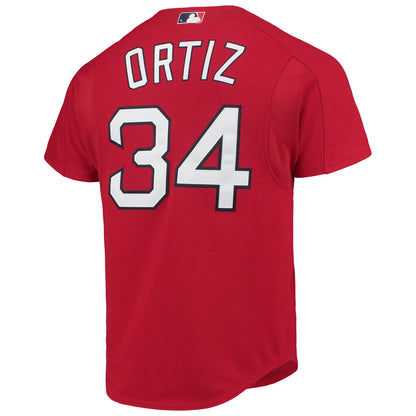 David Ortiz Boston Red Sox Mitchell &amp;amp; Ness Cooperstown Collection Mesh Batting Practice Button-Up Jersey - Red