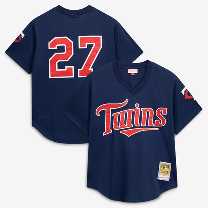 David Ortiz Minnesota Twins Mitchell &amp;amp; Ness 2002 Cooperstown Collection Mesh Batting Practice Jersey - Navy