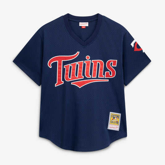 David Ortiz Minnesota Twins Mitchell &amp;amp; Ness 2002 Cooperstown Collection Mesh Batting Practice Jersey - Navy