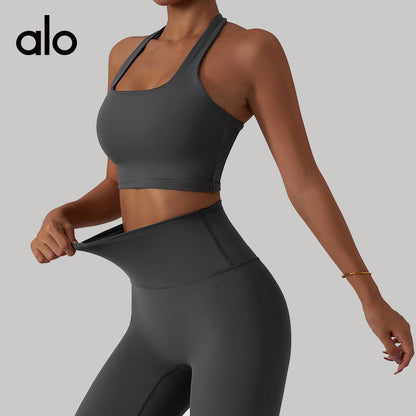 Aloyoga Back Support Fitness Bra for Running and Gym Use - Quick-Drying, Adjustable - Yoga-style Back Covering