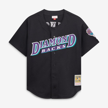 Randy Johnson Arizona Diamondbacks Mitchell &amp;amp; Ness Cooperstown Collection Mesh Batting Practice Button-Up Jersey - Black