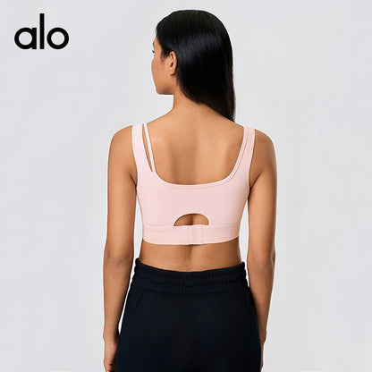 Aloyoga High-Intensity Fitness Sports Bra for Women with Semi-Fixed Cups and Back Buckles for Yoga