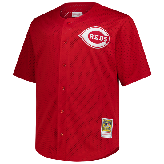 Deion Sanders Cincinnati Reds Mitchell &amp;amp; Ness Big &amp;amp; Tall Cooperstown Mesh Batting Practice Jersey - Red