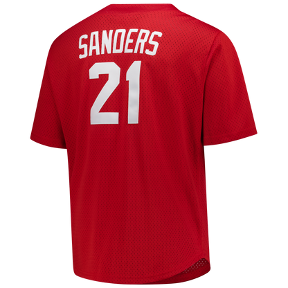 Deion Sanders Cincinnati Reds Mitchell &amp;amp; Ness Big &amp;amp; Tall Cooperstown Mesh Batting Practice Jersey - Red