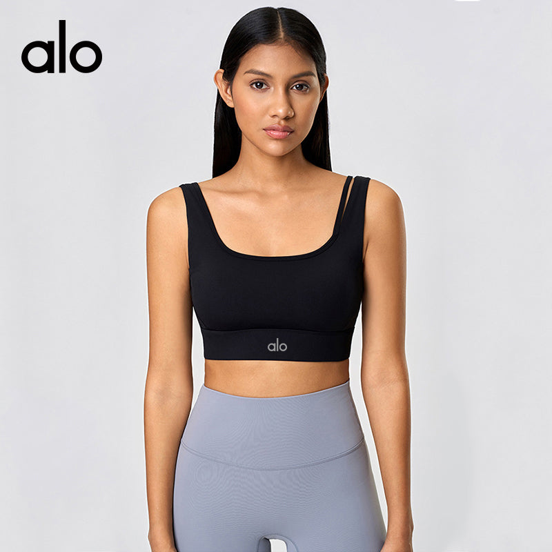 Aloyoga High-Intensity Fitness Sports Bra for Women with Semi-Fixed Cups and Back Buckles for Yoga