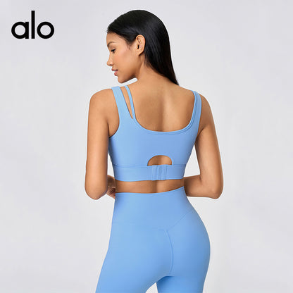 Aloyoga High-Intensity Fitness Sports Bra for Women with Semi-Fixed Cups and Back Buckles for Yoga