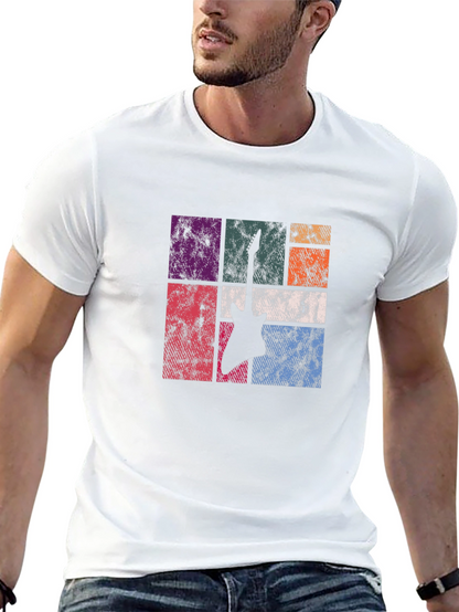 Retro Guitar Graphic Tee - Black Cotton T-Shirt