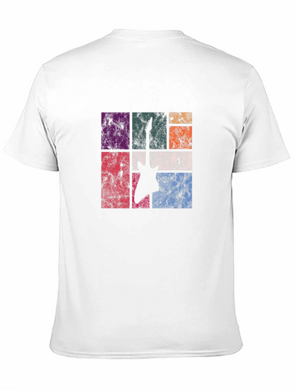 Retro Guitar Graphic Tee - Black Cotton T-Shirt