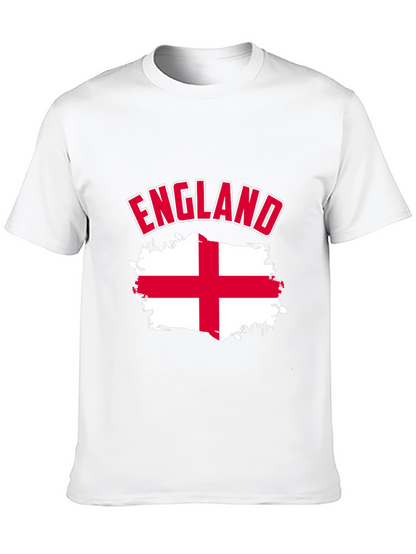 England Flag T-Shirt - Mens Black Cotton Tee