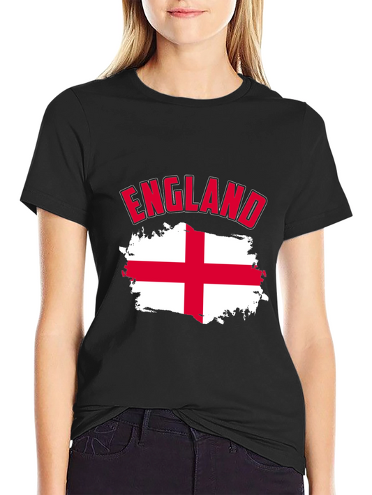 England Flag T-Shirt - Mens Black Cotton Tee