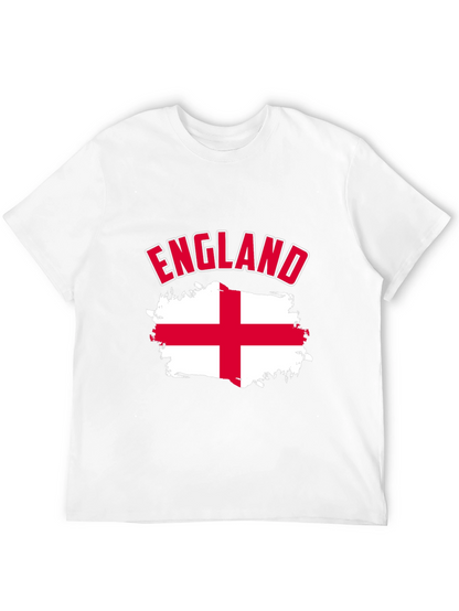 England Flag T-Shirt - Mens Black Cotton Tee