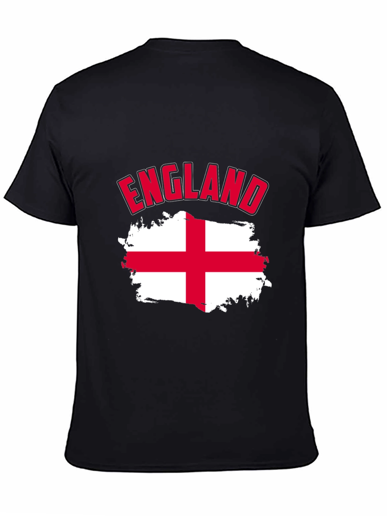 England Flag T-Shirt - Mens Black Cotton Tee