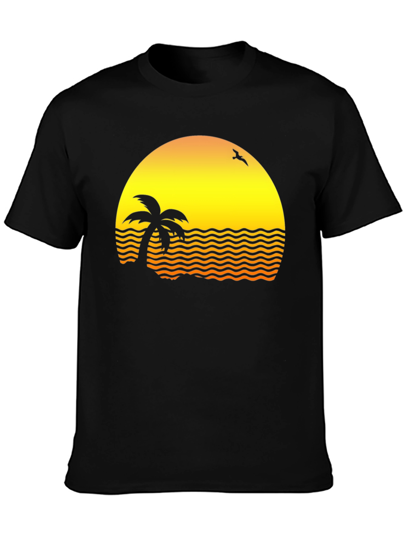 Sunset Palm Tee - Retro Beach Vibe