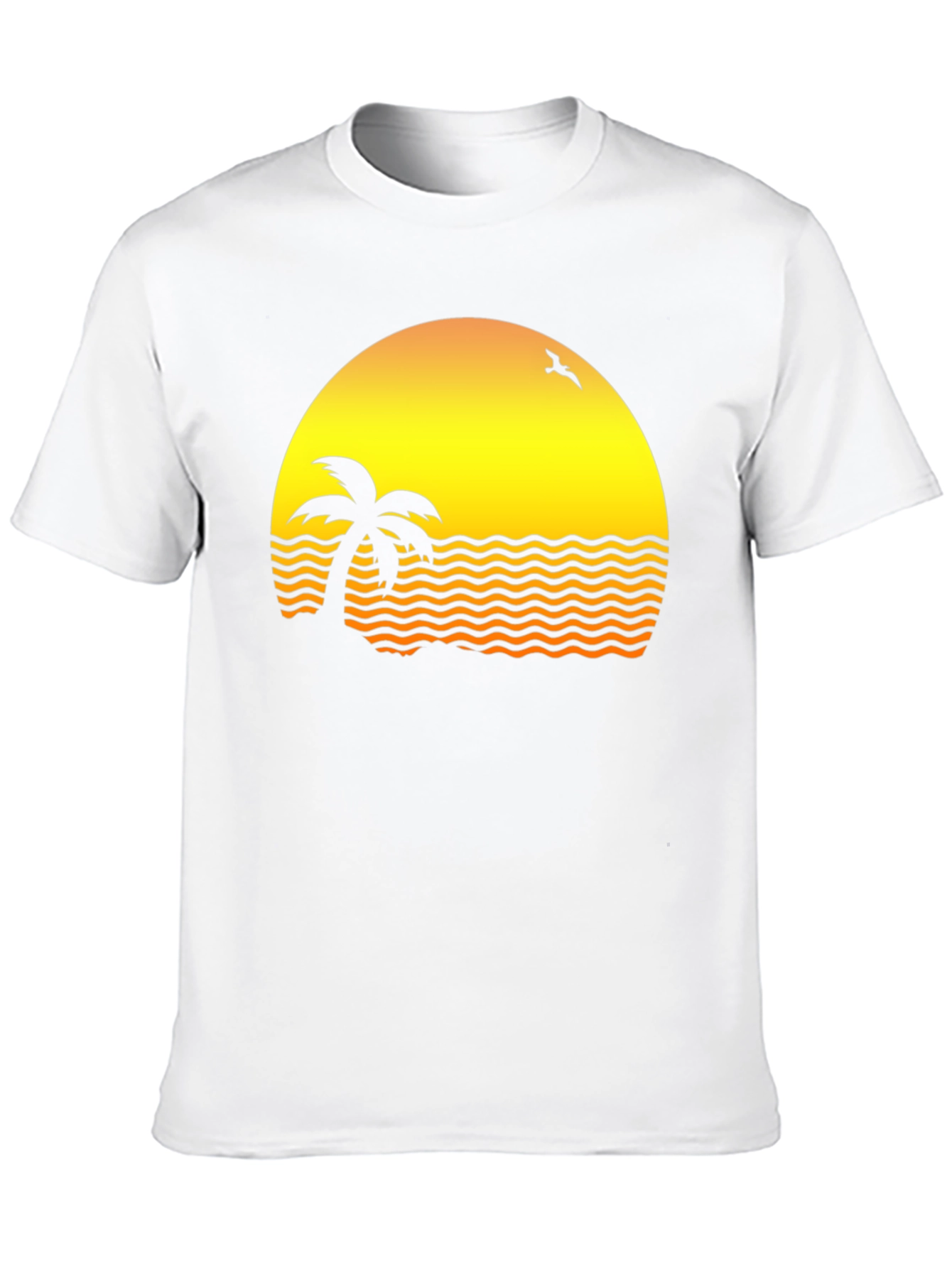 Sunset Palm Tee - Retro Beach Vibe