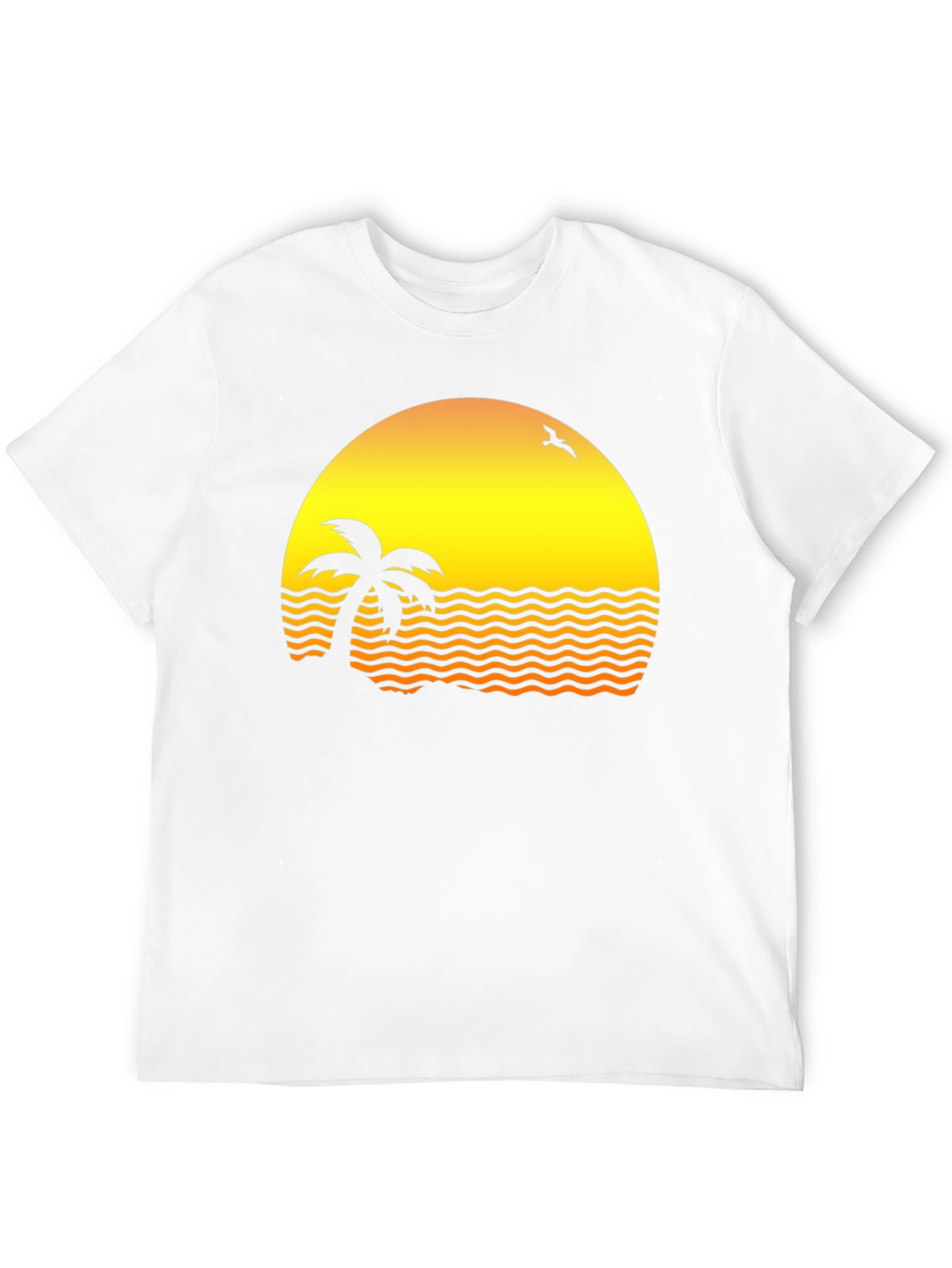 Sunset Palm Tee - Retro Beach Vibe