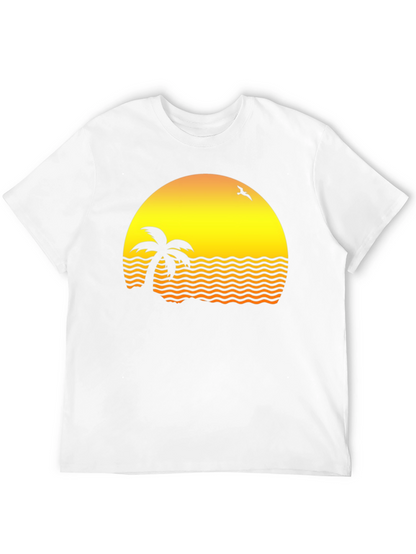 Sunset Palm Tee - Retro Beach Vibe