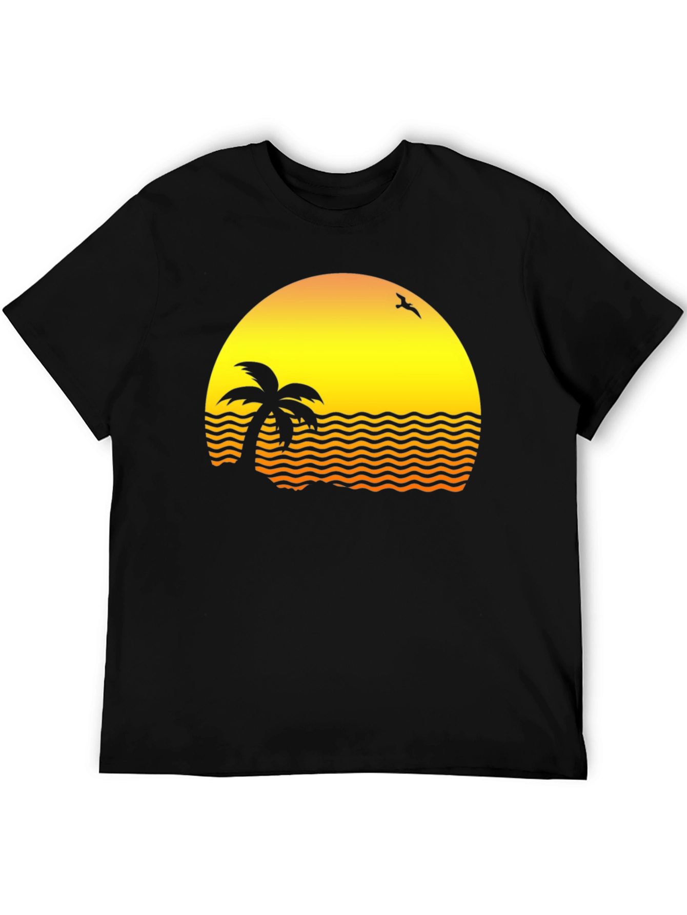 Sunset Palm Tee - Retro Beach Vibe