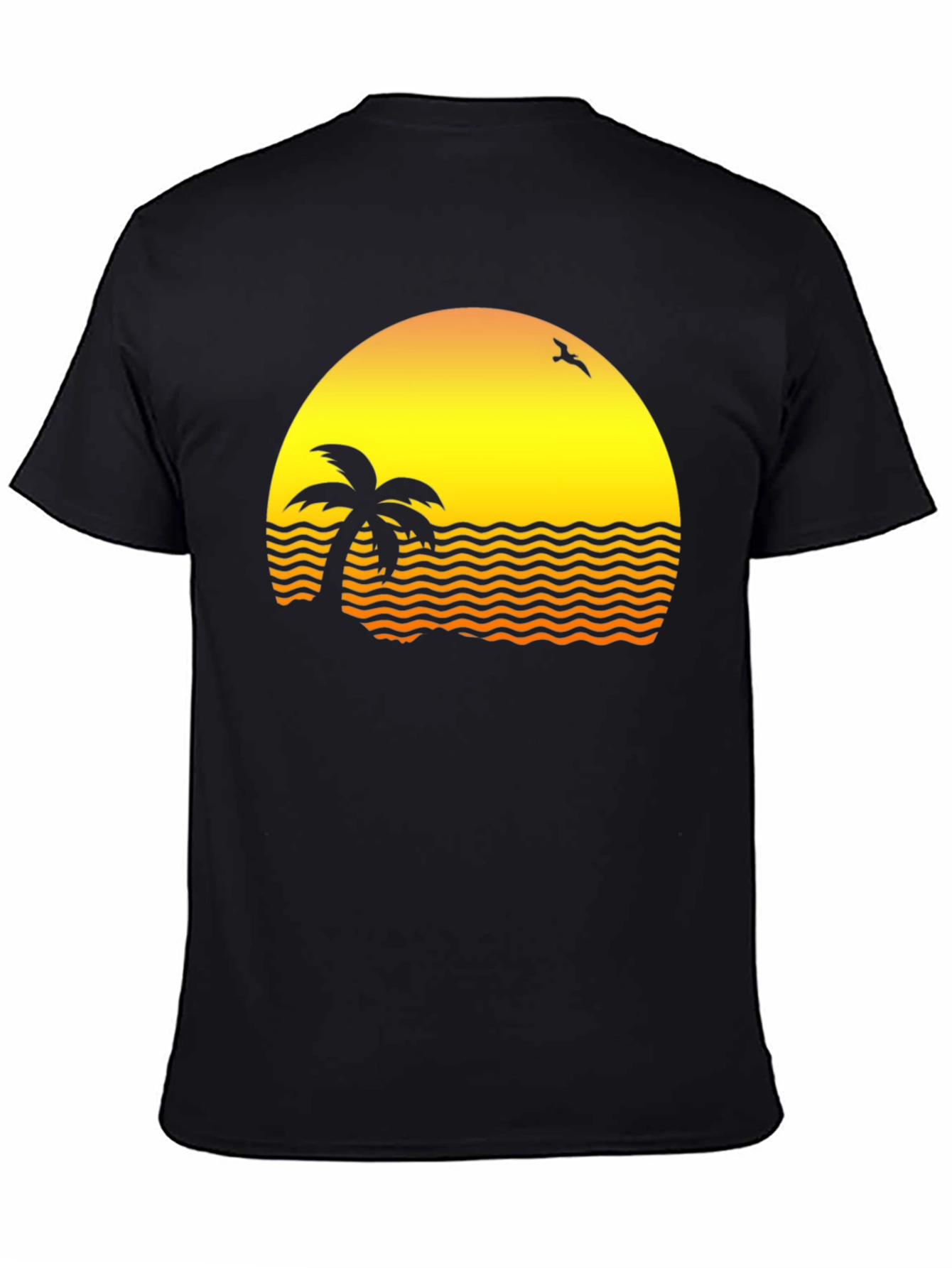 Sunset Palm Tee - Retro Beach Vibe