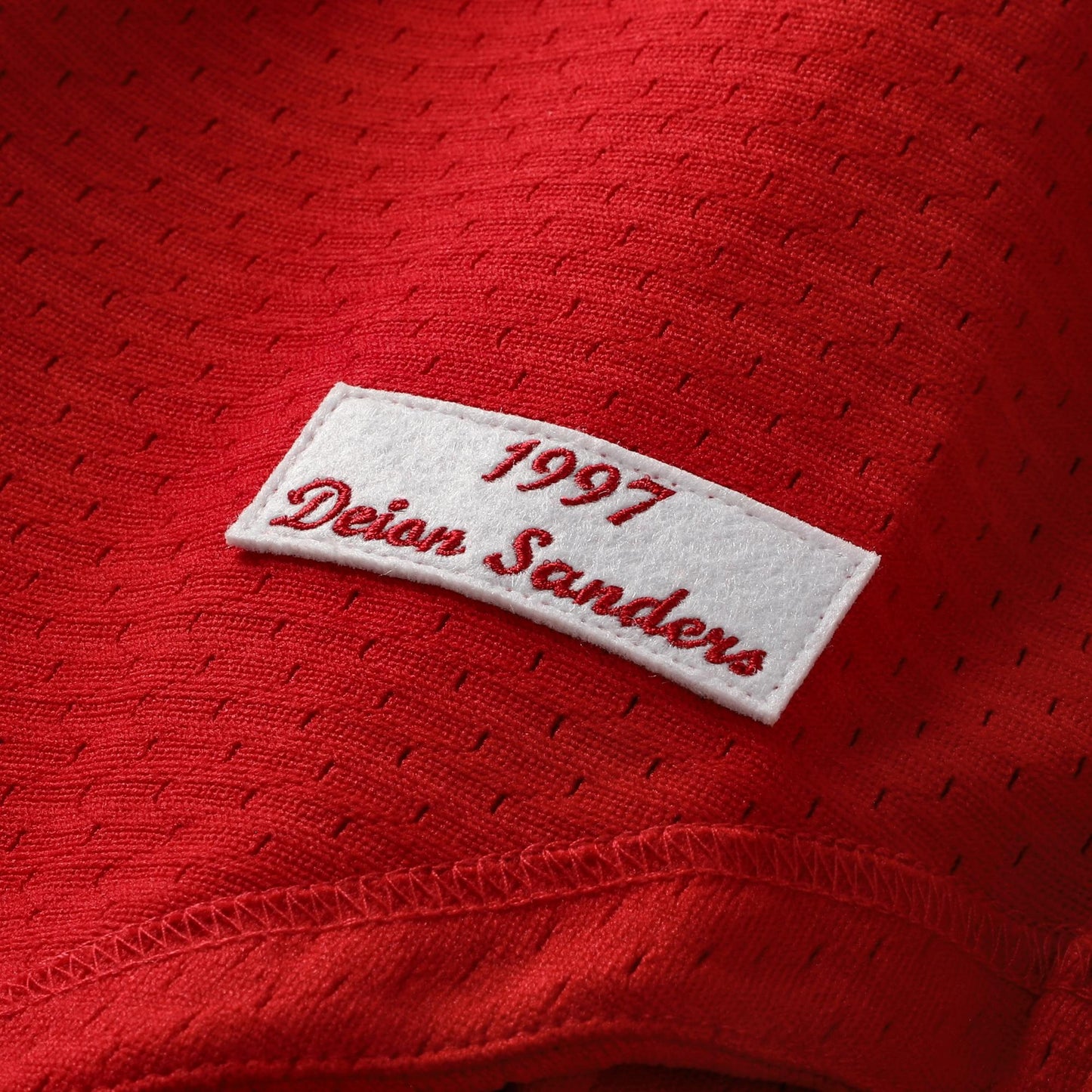 Deion Sanders Cincinnati Reds Mitchell &amp;amp; Ness Cooperstown Mesh Batting Practice Button-Up Jersey - Red