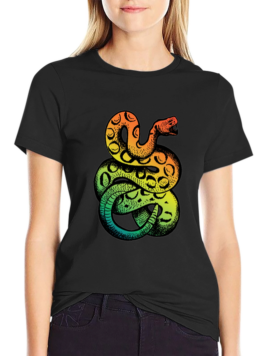 Snake Print T-Shirt - Bold Graphic Tee