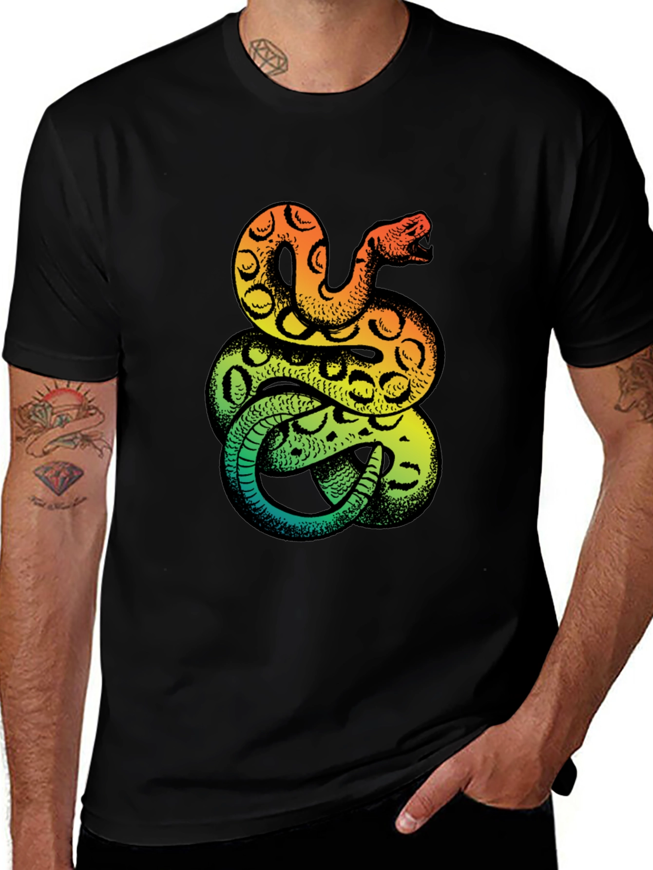 Snake Print T-Shirt - Bold Graphic Tee