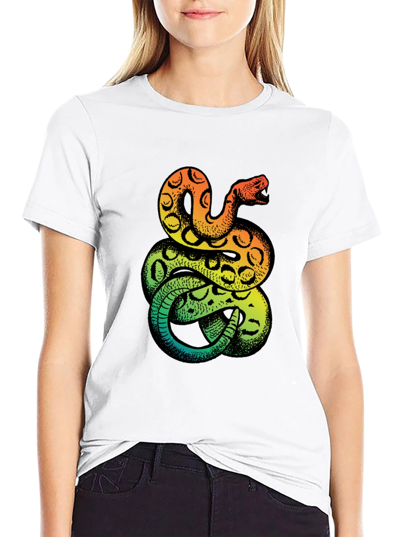Snake Print T-Shirt - Bold Graphic Tee