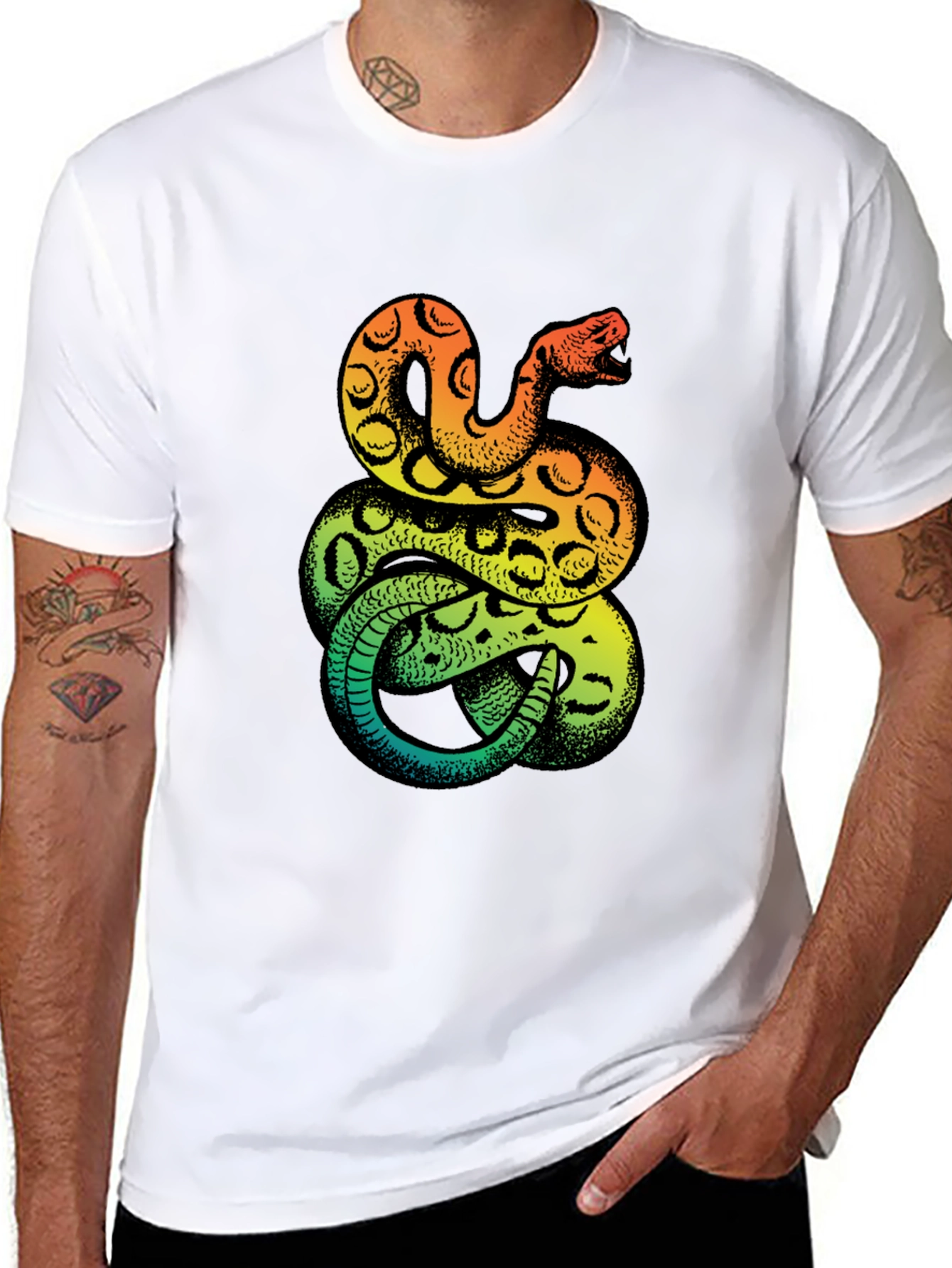 Snake Print T-Shirt - Bold Graphic Tee