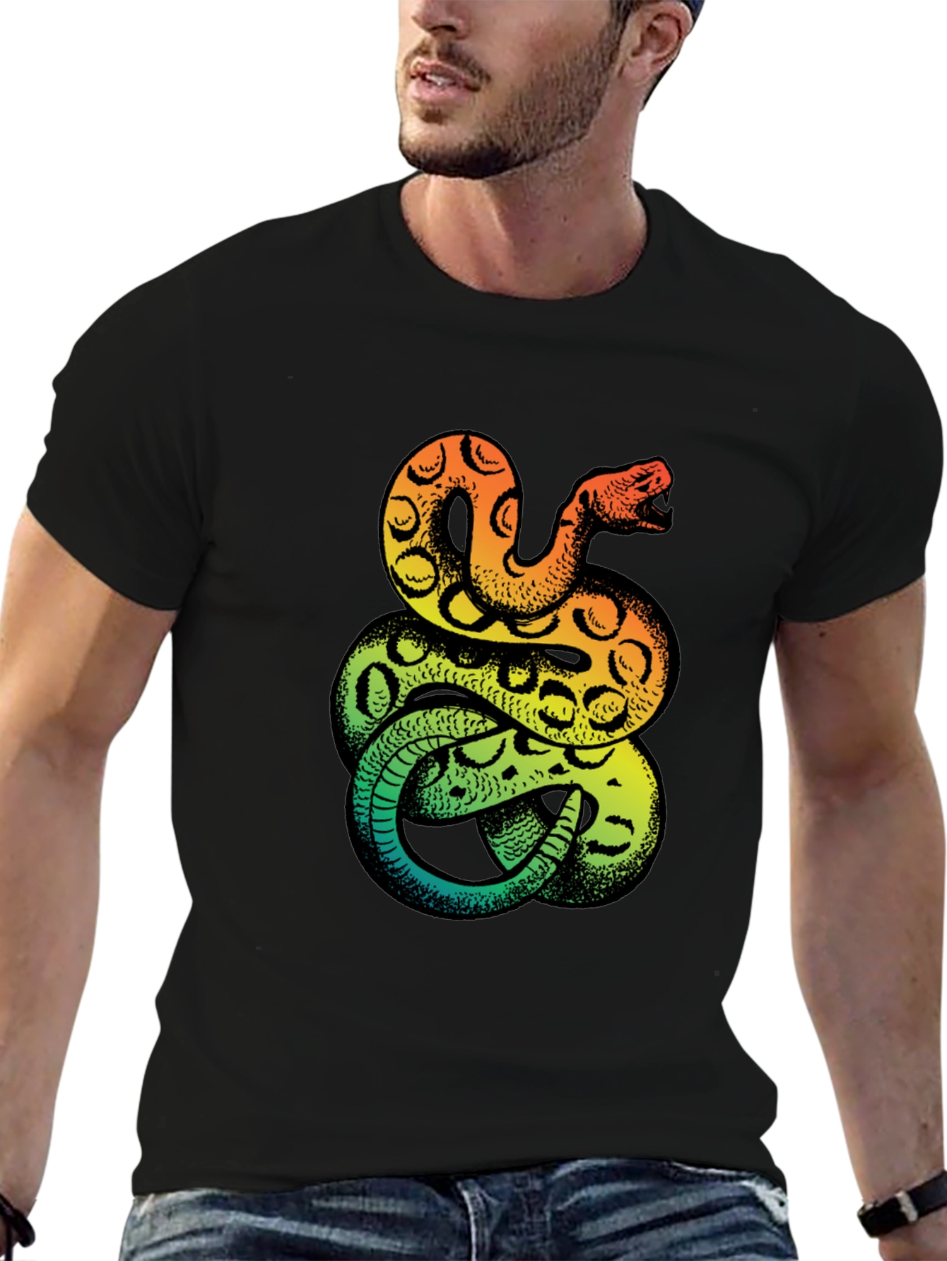 Snake Print T-Shirt - Bold Graphic Tee