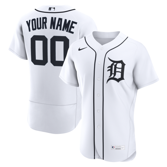 Detroit Tigers Nike Home Authentic Custom Jersey - White