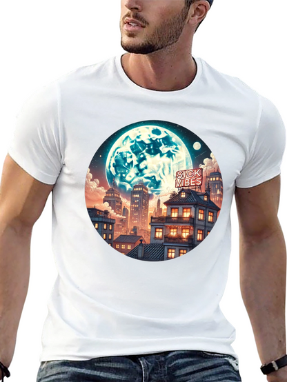 Sick Vibes Cityscape Moon Graphic Tee