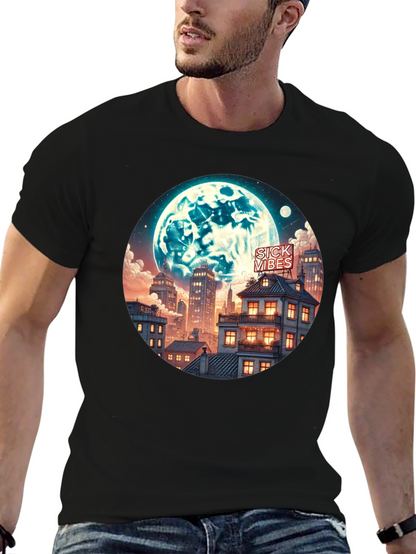 Sick Vibes Cityscape Moon Graphic Tee