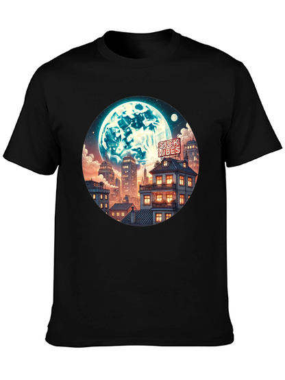 Sick Vibes Cityscape Moon Graphic Tee