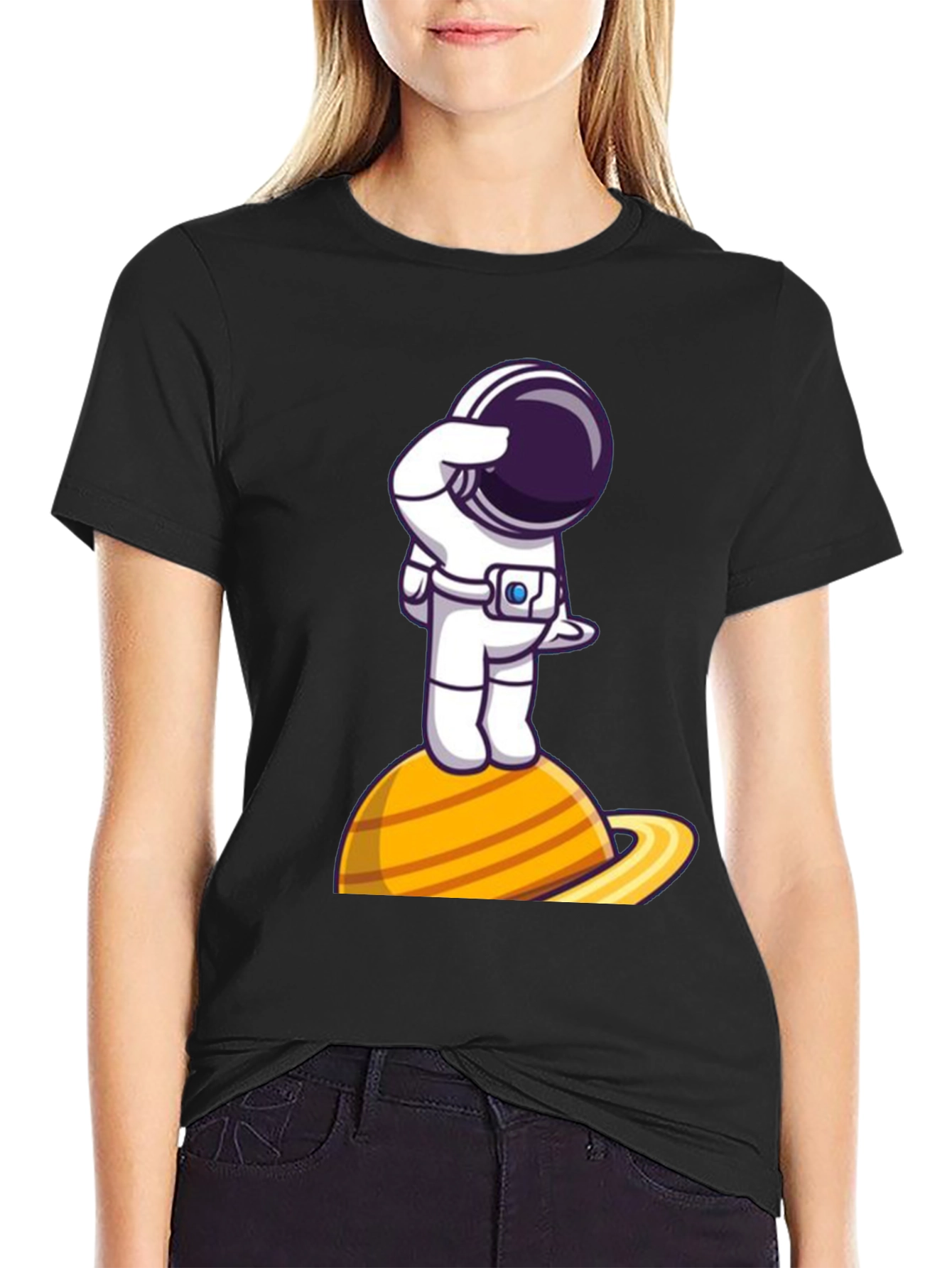 Astronaut on Saturn Graphic Tee
