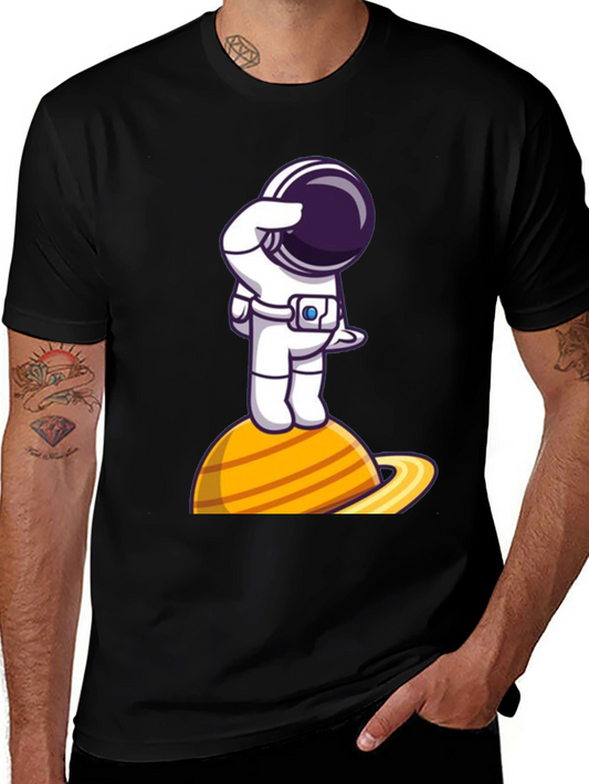 Astronaut on Saturn Graphic Tee