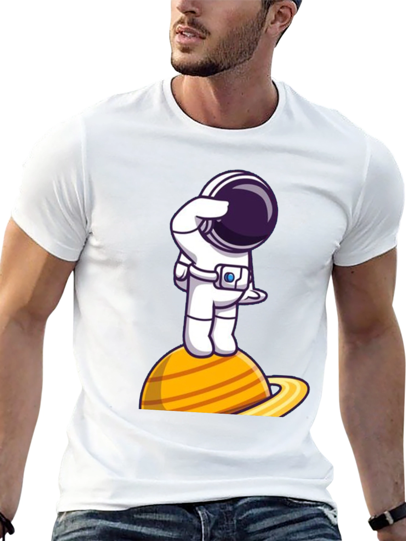 Astronaut on Saturn Graphic Tee